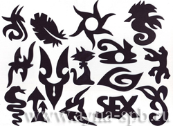 Трафарет для креативного груминга Opawz Tatto Stencil Set 24 шт.