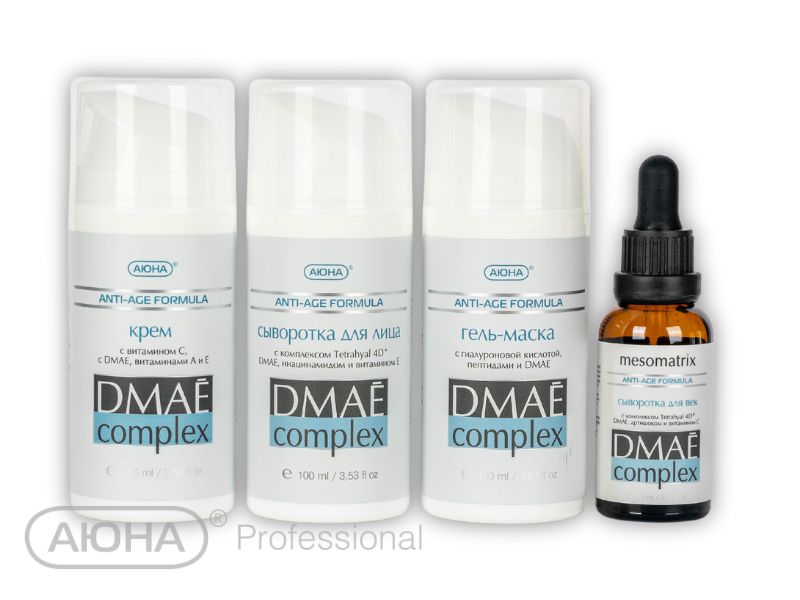 Омолаживающая косметика DMAE Complex 40+: сыворотка, маска, крем и сыворотка для век